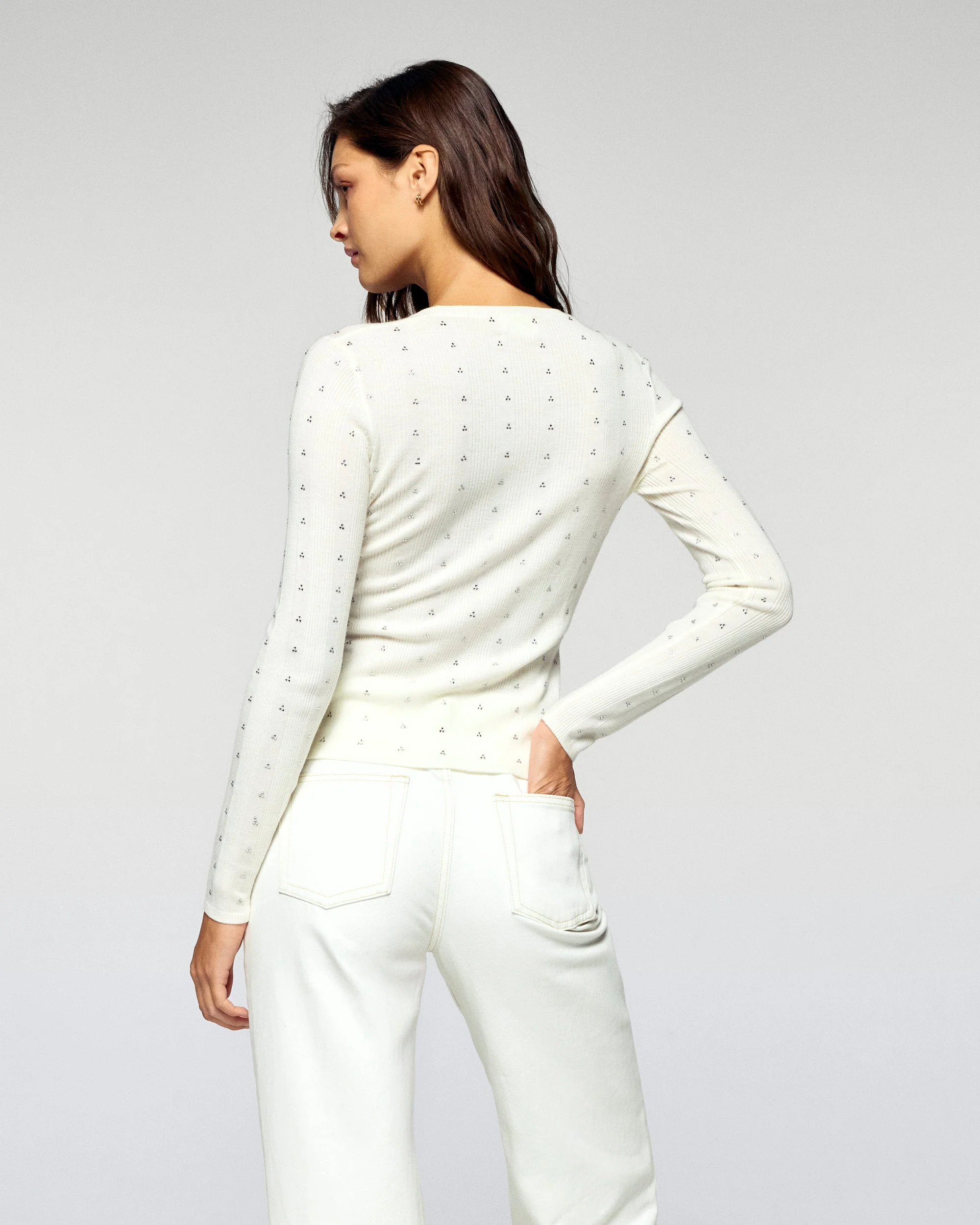 Long Sleeve Top (H25 / WOMEN / White / RWS) - Image 3