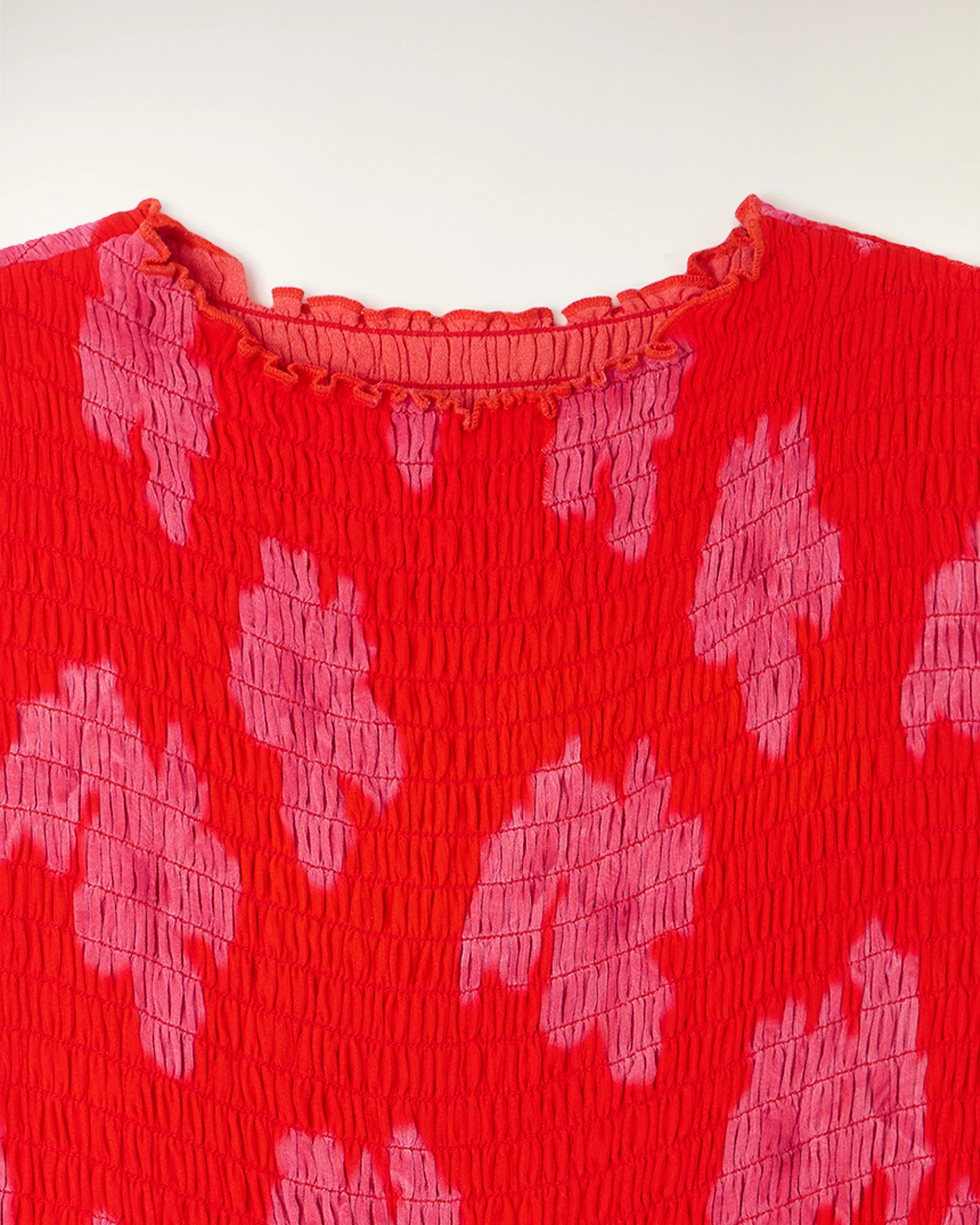 "All Over" Smocked Sleeveless Top (S26 / FEMME / Ruby Hibiscus) - Image 7